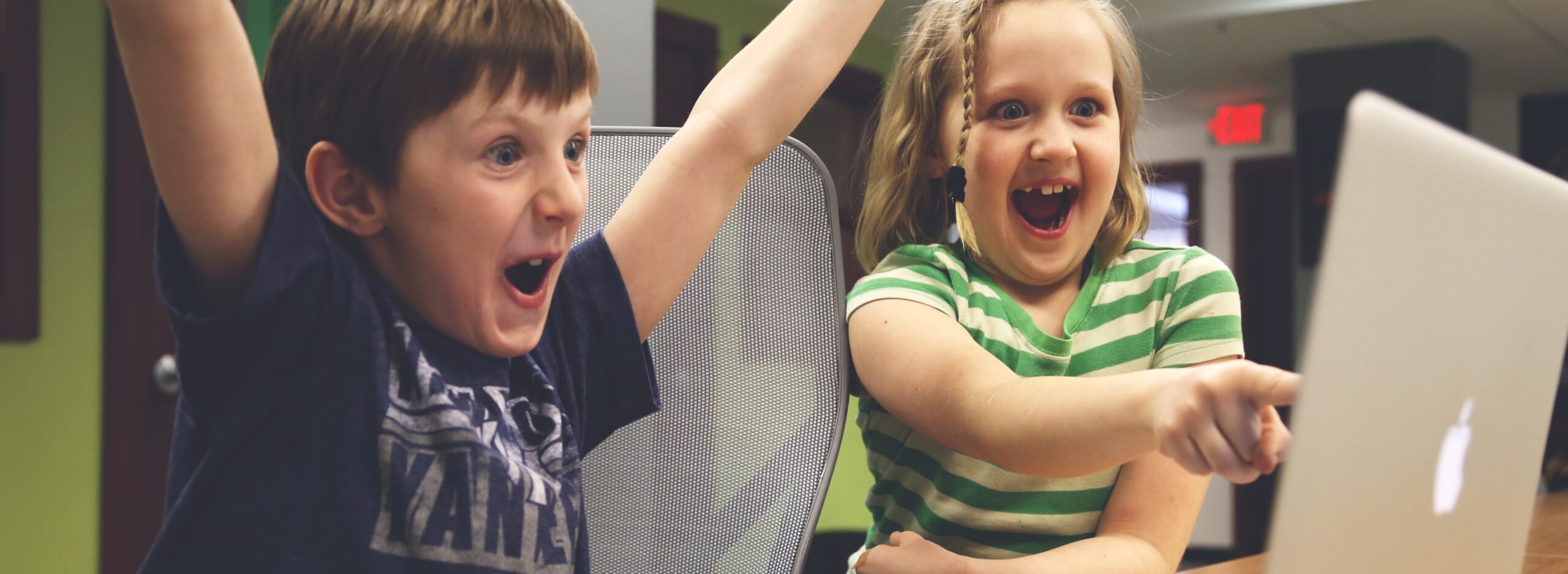 Happy kids with an upgraded computer!